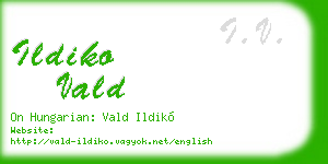 ildiko vald business card